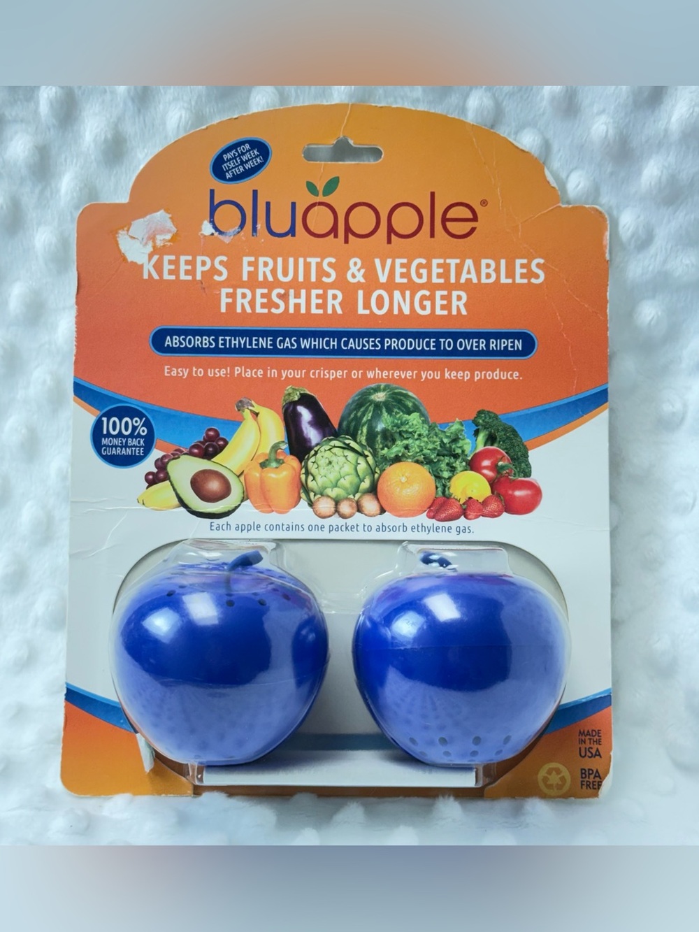 bluapple BluApple Ethylene Absorber Pair- Keep Fruits & Veggies Fresher Longer